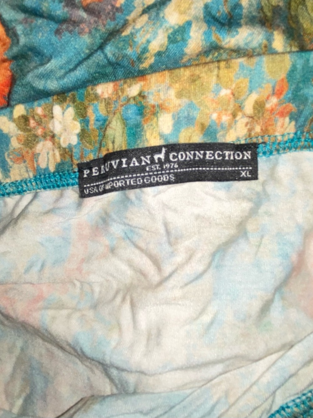 Peruvian Connection Long Maxi Floral Skirt XL Side Slit  AA19 - Picture 6 of 7